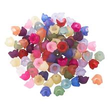 Pandahall 100 pcs Frosted Transparent Acrylic Flower Beads  for jewelry making DIY Crafts Accessories ,10mm wide,hole:1.5mm 80 2024 - buy cheap