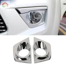 Car Body Head Front Fog Light Lamp Frame Stick Styling ABS Chrome Cover Trim 2pcs For Nissan Terra 2018 2019 2020 2024 - buy cheap