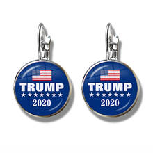 Keep America Great 2020 USA Trump Collection Glass Cabochon Silver Plated Earrings Jewelry For Women Girls Support Trump 2024 - buy cheap