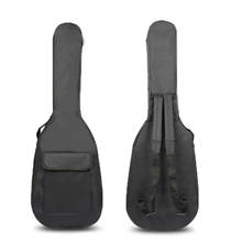 Mochila dupla com acolchoamento oxford guitarra baixo elétrico macio capa mochila impermeável preta sólida 2024 - compre barato