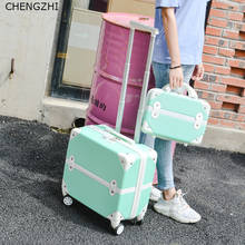 CHENGZHI-Spinner de equipaje Retro para niñas, maleta con contraseña, ruedas de 18 pulgadas, bolso de viaje 2024 - compra barato