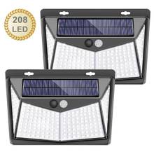 100/208LEDs Solar LED Wall Lamp 3 Modes Four-sided Illumination PIR Motion Sensor Sreet Light Waterproof Street Garden Spotlight 2024 - buy cheap