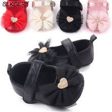 Newborn Baby Girl First Step Soft Sole Shoes for 1 Year Old Mary Jane Flats Shoes Toddler Walking Infant Prewalker with Hearts 2024 - buy cheap