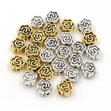 50pcs 6.5mm Mixed Rose Flower Loose Spacer Metal Seed Beads For Jewelry Making Needlework Beadwork Diy Accessories Wholesale 2024 - buy cheap