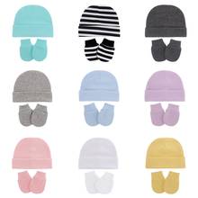 Baby Infants Anti Scratching Cotton Gloves+Hat Set Newborn Mittens Warm Cap Kit  2024 - buy cheap