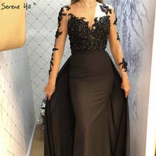 Женское вечернее платье русалки Serene Hill, черное платье с длинным рукавом и круглым вырезом, с цветами ручной работы, официальная одежда для вечеринки, 2021 2024 - купить недорого