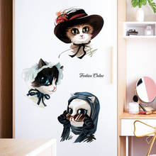67*108 centímetros Criativo Adesivo de Parede Gato Animal Abstrato Cartaz e Impressão para o Quarto Sala de estar Retrato Da Arte Da Parede mural 2024 - compre barato