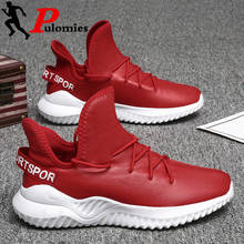 PULOMIES Men Tennis Sneakers Spring and Autumn Men Sport Runnning Shoes Platform Sneakers Leather Walking Casual Shoes Size 48 2024 - buy cheap
