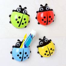 4 Color Ladybug Suction Hooks Rack Toothbrush Holder Toothpaste Container Wall Suction Decorations Organizer Kids Cartoon 2024 - buy cheap