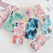 100Pcs Phone Case For iPhone SE2 X XR XS Max 6 7 8 Plus Electroplated Splice Marble Soft IMD Cover For iPhone 12 Mini 11 Pro Max 2024 - buy cheap