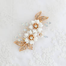 Floralbride Handmade Alloy Crystal Rhinestones Pearls Flower Bridal Hair Clip Barrettes Wedding Hair accessories Women Jewelry 2024 - buy cheap