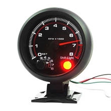 Hot sale 3.75" 0-8000 RPM Car Universal Black  Tachometer Gauge White Inter Shift light 2024 - buy cheap