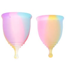 1PCS Women Cup Colorful Soft Silicone Menstrual Cup Feminine Hygiene Menstrual Lady Cup Health Care Period Cup Hot 2024 - buy cheap