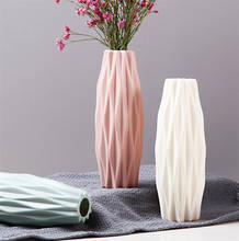 Креативная пластиковая ваза 3 цветов, белый керамический цветочный горшок, красивая ваза для цветов, украшение для дома 2024 - купить недорого