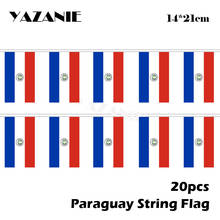 YAZANIE 14*21cm 20PCS 5Meter Paraguay String Flag Custom Sports Banner Bunting for Festival Home Decoration Free Shipping 2024 - buy cheap