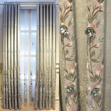 Tecido de cortina bordado de chenille, tecido americano, luxuoso, simples, nórdico, moderno, sala de estar, quarto, novos produtos 2024 - compre barato