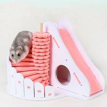 Hamster pequeño para mascota, casa para escalar, escalera, juguete para rata, patio de juegos de madera, jaulas, nido para ratón, hámster ENANO 2024 - compra barato