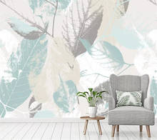 Beibehang Custom wallpaper 3d mural Nordic modern hand-painted leaves petal living room wall papers home decor 3d papel de pared 2024 - buy cheap