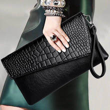 AXUKES New Clutch Bag Envelope Bag Crocodile Pattern Clutch Bag Messenger Bag Women's Shoulder Bag Ladies Bag 2024 - buy cheap