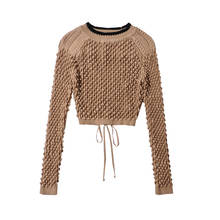 PEONFLY 2021 New Women Spring Autumn Solid Color Knitted Sweater Sexy Backless O-Neck Long Sleeve Pullover Casual Knitted Tops 2024 - buy cheap