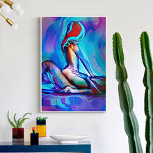 Abstract Naked Girl Canvas Painting Colorful Graffiti Scandinavia Posters and Prints Cuadros Wall Art Picture For Living Room 2024 - buy cheap