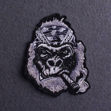 Diy Gorilla Punk Patch Embroidered Patches For Clothing Sticker Sewing Skull Skeleton Patch Iron On Patches On Clothes Applique 2024 - buy cheap