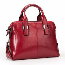 Bolsa feminina de couro, bolsa feminina de ombro, luxuosa, de couro genuíno, bolsa de mão 2024 - compre barato