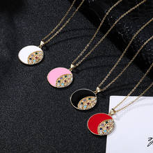 Модное золотое ожерелье из нержавеющей стали с цирконием, лунным диском, Подвеска для женщин, очаровательное женское ожерелье, ювелирное изделие 2024 - купить недорого