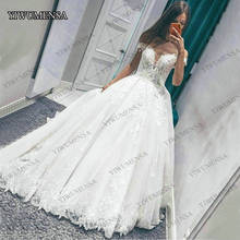 Женское свадебное платье YIWUMENSA, белое кружевное платье в арабском стиле с аппликацией и открытыми плечами, платье невесты, 2020 2024 - купить недорого