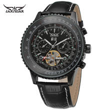 JARAGAR Tourbillon Watch for Men Mechanical Wristwatches Classic Mens Watches Top Brand Luxury Leather Strap Calendar Clock New 2024 - buy cheap