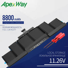 Apexway 11.26V A1494 Laptop Battery For Apple Macbook Pro 15" A1398 Retina Late 2013 Mid 2014 ME293 With Screwdriver 8800 mAh 2024 - buy cheap