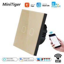 Padrão DA UE Tuya/Smart Life/ewelink 2 1 WiFi Forma Gang Parede Light Touch Mudar para Google Para Casa amazon Alexa Controle de Voz
