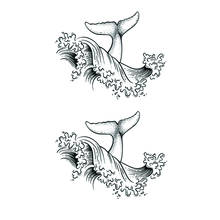 Фасона «рыбий хвост» на волны Водонепроницаемый временная татуировка Стикеры вспышка рукава с татуировками птицы Tatuajes Temporales тату Для мужчин штаны с фальш-вставкой 2024 - купить недорого