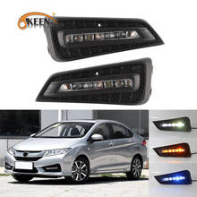 OKEEN 2pcs Car LED Daytime Running Light for Honda City 2015 2016 2017 2018 White DRL Yellow Turn Signal Light Ice Blue Fog Lamp 2024 - buy cheap