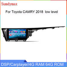 Radio con gps para coche, reproductor multimedia con Android 10, 2DIN, audio estéreo, DSP, unidad principal, Carplay, para Toyota Camry 2018, 2019, 2020 2024 - compra barato