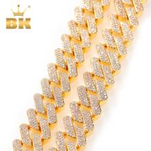 The Bling King Factory 18mm 3row CZ Cuban Link Necklace Gold Luxury Copper Micro Paved Stones Choker Punk Jewelry China 2024 - buy cheap