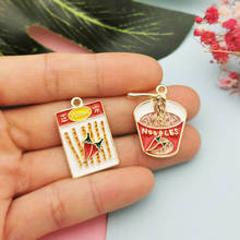 10pcs/pack Delicious Instant Noodles Spicy Strips Enamel Metal Charms Pendant Earring Decor DIY Fashion Jewelry Making Accessory 2024 - buy cheap