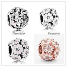 925 Sterling Silver Charm Openwork Dazzling Daisy Fairy With Crystal Bead Fit Women Pandora Bracelet & Necklace Jewelry 2024 - buy cheap