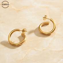  SOMMAR Hot selling Gold Vermeil Goddess stud earrings Circlet，ins，hoop women earrings Girlfriend Birthday\'s Gift 2024 - buy cheap