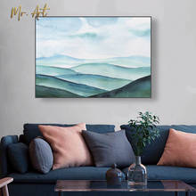 Póster de paisaje nórdico para decoración del hogar, pintura abstracta de lienzo de montañas distantes modernas, cuadro de pared para sala de estar y dormitorio 2024 - compra barato