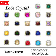 New Hot Fashion 10mm Lase Crystal Square Shape Garment Rhinestone Sew on Glass Strass Gem jewelry making CRYSTAL 2024 - compre barato