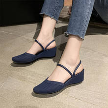 New Summer Women Shoes Pointed Toe Woman Casual Sandals Comfort Ladies Wedge Jelly Shoes Fashion Female Two Wear Slippers 2024 - buy cheap