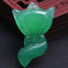 China Natural Jade Chalcedony Hand-carved Fox Jade Pendant Fashion Boutique Jewelry Necklace Gift Accessories 2024 - buy cheap