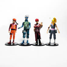 Набор из 4 фигурок Наруто Хатаке Какаши Shikamaru Namikaze Uchiha Figura Naruto ПВХ Набор фигурок Саске Минато Хюга Хината кукла 2024 - купить недорого