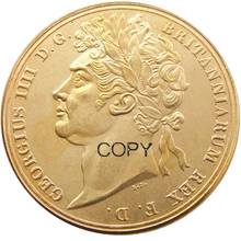 Reino unido coroação do rei george iv 1821 banhado a ouro cópia moeda 2024 - compre barato
