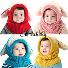Gorro cálido para bebé, niña y niño, gorro con capucha, bufanda, orejeras de punto, talla única 2024 - compra barato