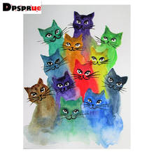 Dpsprue Full Square/Round Diamond Painting Cross Stitch Diamond 3D Embroidery Animal Cat DIY 5D Moasic Home Decor Gift DP11 2024 - buy cheap