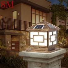 8m luz solar ao ar livre led pós luz à prova dwaterproof água moderna pilar iluminação para pátio varanda pátio villa 2024 - compre barato