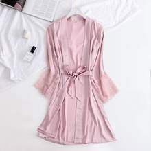 Camisola sensual de cetim com gola em v, camisola feminina de renda em cor pura simples e sensual 2024 - compre barato