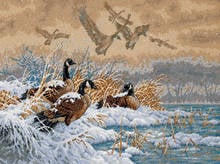 Kit de punto de cruz para invierno, ensanchador de vuelo, pato, Cisne, animales, Lago de nieve, dim, 35205 2024 - compra barato